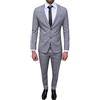 Evoga Abito Completo Uomo Principe di Galles Sartoriale Micro Fantasia Elegante Cerimonia (52, Grigio)