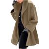 MOKBAY Cappotto Lana Donna Taglie Forti Cappotto Tinta Unita Invernali Cappotti Caldo Monopetto Elegante Maniche Lunghe Giacca