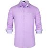 Enlision Camicia Viola Chiaro Uomo Manica Lunga Regular Fit XL, Camicia Elegante con Tessuto Antirughe No Stiro, Abbigliamento Formale Business Casual per Ufficio Matrimonio Cerimonia