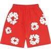 Generico pantaloni corti uomo casual Pantaloncini Uomo Estivi Sciolti Fiori Shorts Running Trekking Pantaloni Corti Stampati in Schiuma a Stampa Piena Pantaloncini Cotone Hip Hop Y2K Shorts Calzoncini