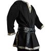Runcati Costume da Uomo Medievale Rinascimentale Pirata Halloween Tunica vichinga Cavaliere Cosplay Guerriero Larp Camicie,Nero,M