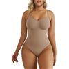 SHAPERX Body Contenitivo Modellante Donna Bodysuit Intimo Snellente Shaper Seamless Shaping Figura Formante Corpetto Shapewear, UK-SZ5215-Sienna-S/M