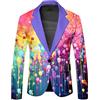 Mymyguoe Giacca colorata da uomo, giacca da notte, per carnevale, outerwear smokings, giacca da uomo, feste, blazer, matrimonio, club, spettacolo, abbigliamento da uomo, stile arcobaleno, stampa