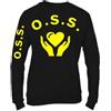 Vestin M-Italy Felpa Girocollo Donna - OSS con Mani con Colore Scritta Personalizzato - Super vestibilità Top qualità (IT, Testo, XL, Regular, Regular, Nero)