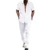 Generico Tute Estive Uomo Leggeri Fitness Completi Sportivo 2 Pezzi Con Tasca Tinta unita Casual Comodi Camicia E Pantaloni Allenamento Spiaggia Set Jogging Maniche Corte Set