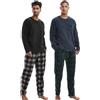 SaneShoppe 1 o 2 confezioni da uomo di pigiami termici in pile, abbigliamento da notte o per la casa, XL