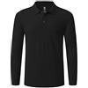 MoFiz Polo Uomo Manica Lunga Poloshirt Golf Camicia Sportiva Maglietta con Colletto Nero L