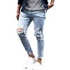 Osheoiso Jeans Uomo Pantaloni Slim Fit Strappato Stretch Jeans Skinny Ripped Casual Dritti Jeans Denim Zip Pantaloni Hip Hop Nero Cargo Pantaloni Moda Chino Pantaloni
