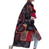 YAOTT Giacca a vento lunga stampata da donna parka retrò cappotto casual elegante cappotto manica a pipistrello ampio cappotto autunno e inverno giacca transizione cardigan caldo