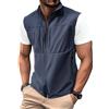Oanviso Gilet da Lavoro Multitasche Smanicato Uomo Estivo Leggero Sportivo Cargo Comodo Asciugatura Rapida Giacca Softshell Trekking All'aperto Pesca Fotografi B Blu L