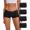 INNERSY Mutande Boxer Donna Cotone Elastico Culotte Vita Media Pacco da 4 | Hipster Intimo Sportivo, Midi Boyshorts Comodi, Cavallo 100% Cotone, Pantaloncini Sottogonna Elasticizzati, Senza Etichetta