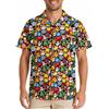 King Kameha Funky-Camicia-Hawaiana, Natale, Manica-Corta, Christmas-Allover, Blu-Scuro, 3XL