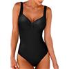 Yuson Girl Costumi Interi Donna, One Piece Costumi da Bagno Push Up Trikini Imbottito Backless Swimsuit Pin Up Costume Bohemian Beachwear(A-Nero, XXL)