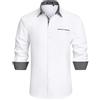 Enlision Camicia Bianco Uomo Manica Lunga Regular Fit S, Camicia Elegante con Tessuto Antirughe No Stiro, Abbigliamento Formale Business Casual per Ufficio Matrimonio Cerimonia