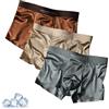 FLFXYFB Elegant Silk Men's Ice Silk Underwear Mulberry Men's Boxer Briefs,Luxury Moisture-Wicking Breathable,Cool Dry Ice Silk Boxer Briefs (3PCS-B,XL)