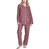 Lady Law PELLEGRINI Pigiama Donna Flanella Lungo Scozzese Pigiama Tartan Donna Invernale in Flanella Cotone Manica Lunga con Bottoni e Pantaloni a Quadri