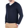 Cashmere Zone Maglione Uomo Scollo a V 100% Pura Lana Merinos Made in Italy Lana Pullover a Manica Lunga con Scollo a V Soffice e Morbido (S, Blu)