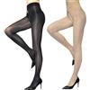 HTRUIYATY 2 Paia Collant Lucidi Olio Donna 8D Calze A Vita Alta Collant Super Lucido Collant Cerniere Sexy Collant