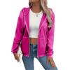 Onsoyours Felpa Donna con Cappuccio e Zip Giacca Sportiva Leggero Hoodie Manica Lunga Sweatshirt Primavera Autunno A Fucsia S