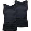 Nottingham Canotta Intima Donna Caldo Cotone Conf 2pz, Art. NOTVUSOFF Nero 7