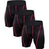 Niksa Uomo Pantaloncini Fitness Pantaloni Corta Compressione Leggings 3 Pezzi,Compression Baselayer Shorts Sportivi Pantaloncini da Fitness Pantaloni Jogging Running