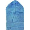 Generico Accappatoio unisex Calibrato uomo donna Sommaruga in spugna cotone 400gr e cappuccio (IT, Testo, 5XL, Plus, Regular, AZZURRO)