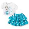 Disney Frozen Elsa Stitch Principessa Minnie bambina 2 pezzi vestito top maniche a sbuffo e gonna scintillante set compleanno vestito 2-9 anni