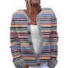 Generisch Cardigan da donna, maglione norvegese, elegante, casual, lavorato a maglia, jacquard, classico, colorato, lavorato a maglia grossa, cardigan con bottoni, cardigan da donna, A0G, M