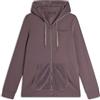 FREDDY - Felpa Zip da Donna con Cappuccio E Tasche in Velluto, Donna, Grigio, Medium