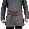 Generisch Cintura larga da uomo vichingo, in similpelle medievale, cintura per armature, corsetto, Halloween, costume medievale, in pelle PU, anello retrò rinascimentale, cintura doppia cintura in pelle, O