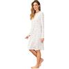 Leo Corsetteria Camicia da Notte 100% Caldo Cotone Anche Taglie Grandi No Polsi Marca Linclalor Taglia 50 Colore Panna Rosa 133