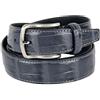 Emila Cintura pelle grigia uomo stampa cocco o coccodrillo cinta elegante da x cerimonia artigianale classica per abito pantalone lavoro made in Italy con fibbia 35mm 3,5 cm 110 Vera Pelle Grigio