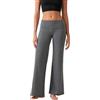 LYSINK Donne Y2k Skinny Flare Leggings Vita Bassa Foldover Vita Bootcut Pantaloni Della Tuta Tinta Unita Slim Fit Bell Bottom Pantaloni, Grigio scuro., M