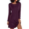 Demegimi Camicie da Notte Donna e Bottoni Camicia da Notte Cotone con Girocollo Sciolto Camicia Notte Maniche Lunghe Morbida e Confortevole
