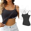 MJGkhiy Canotta Donna con Reggiseno Imbottito Comodo Cami Camisole con Spalline Sottili Tank Top Casual Senza Maniche Canotta Donna Cotone Intimo