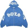 Silver Basic Giacca Y2K da Uomo Felpa con Cappuccio Hip-Hop Style Pullover Zip Hoodie a Maniche Lunghe Y2k Streetwear Tops XL,LightBlue-2