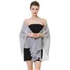 BEAUTELICATE Scialle Stola di Chiffon Donna Elegante Sciarpe Coprispalle CerimoniaDonna Estivo per Matrimonio Sposa Festa (Grigio argento,Taglia unica)