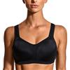 SYROKAN Reggiseno Sportivo Donna Sostegno Forte con Ferretto Imbottito Senza Rimbalzi Taglie Forti Nero 6G