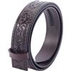 GORGECRAFT 1.24 m di Ricambio per Cintura In Pelle di Vacchetta 35 mm di Larghezza con Incisione Floreale In Vera Pelle Goffrata Da Cowboy Occidentale Accessori Senza Fibbia per Cowboy Cowgirl Marrone