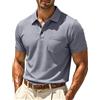 Lovraj Breeze - Polo da uomo a maniche corte, traspirante, strutturata, vestibilità comoda, estiva, con tasca sul petto, taglio dritto, maglietta da golf per tutti i giorni, ufficio e attività all'aperto