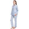 Amaxer Pigiama da Donna in Due Pezzi Set Pigiama in Cotone Set da Notte da Notte a Maniche Lunghe Tuta da Notte e Pantaloni del Pigiama Set da Salotto,Gufo Carino 01,M