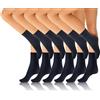 sesto senso Donna Calzino Microfibra Calze Seta Corto 6 Paia 40 Den Blu Navy 6x1pack