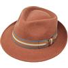 Borges & Scott B&S Premium Doyle- Cappello a Goccia Fedora-100% Feltro di Lana- Ripiegabile in Viaggio- Impermeabile - 54cm Ambra