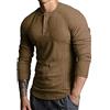 Lehmanlin Henley a Maniche Lunghe,Maglia Termica, Camicie Muscolari Cotone Slim Fit