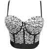 Woboren Reggiseno da donna clubwear party punk gotico corsetto corsetto push-up con strass diamante cime