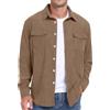 QUNERY Camicia Velluto Uomo Maniche Lunghe Cappotti Casual Button-Down Camicia Autunno Inverno con Tasche Camicie
