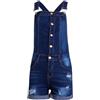 YIzdegg Salopette da donna estivi, jeans corti, in denim, comodi elastici, da lavoro, con cinghie con fibbia, comodi pantaloncini cargo da donna, con tasche Jumpsui, Blu scuro, S