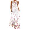 ticticlily Vestiti Lunghi Donna Taglie Forti Estivi Vestito Senza Manica e Scollo V Stampa Floreale Abito Lungo Maxi Sciolto Abiti Tunica per Donna Bianco 4XL