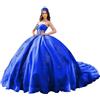 Fuomomo Abiti da Principessa per Quinceanera con Volant e Strascico Abiti da Quinceanera in Tulle con Perline MT055