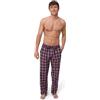 DANISH ENDURANCE Pantaloni Pigiama 100% Cotone, Blu Navy/Rosso a Quadri, L